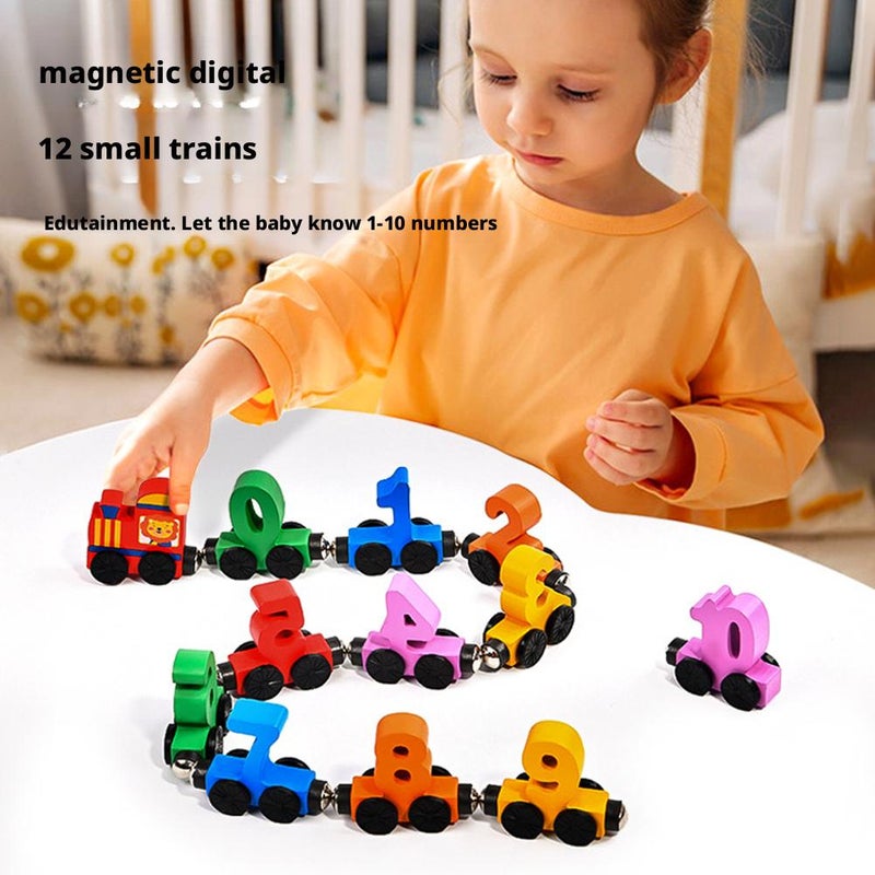 Wooden Magnetic Train Set for Kids – Alphabet ABC Tracing Cards & Name Train, Numbers and Letters Puzzle Toy, Educational Learning Toy for Toddlers & Preschoolers (lionet) - Image 5